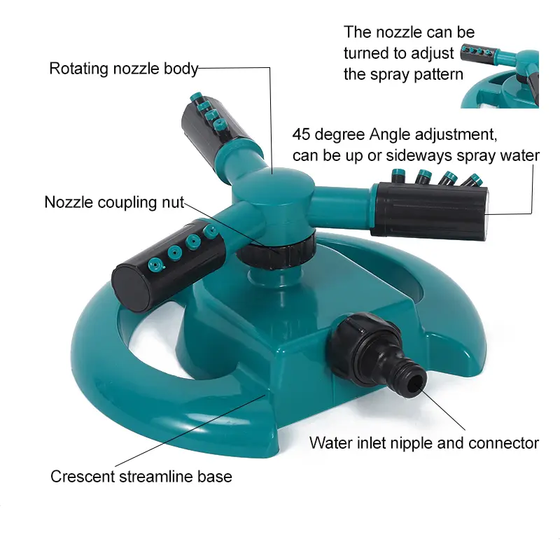 Plastic Agricultural Plants Watering Irrigation Equipment Big Garden 360 Degree Rotary Sprinklers-product